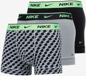 Nike Everyday Cotton Stretch Trunk 3 Pack Geo Block Print/ Cool Grey/ Black