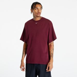 Nike Solo Swoosh Men's Short Sleeve Heavyweight Tee Night Maroon/ White