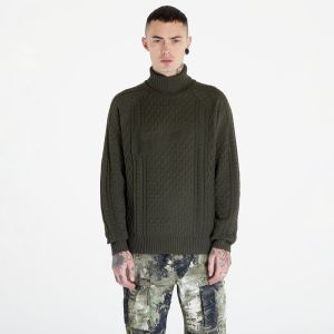 Nike Life Men's Cable Knit Turtleneck Sweater Cargo Khaki