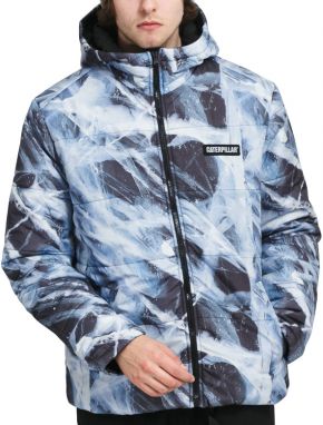 Caterpillar Allover Print Outdoor Jacket Blue