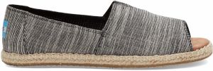 Toms Alpargata Open Toe Black Microstripe