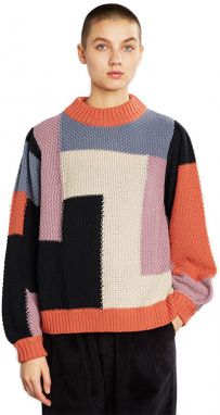 Dedicated Sweater Knitted Rutbo Blocks Multi Berry galéria