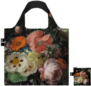 Loqi Rachel Ruysch - Still Life with Flowers on a Marble Tabletop Recycled Bag