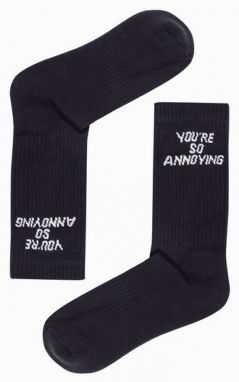 Čierne pánske ponožky s nápisom U152