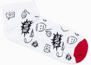 Veselé biele ponožky Bang U177 galéria
