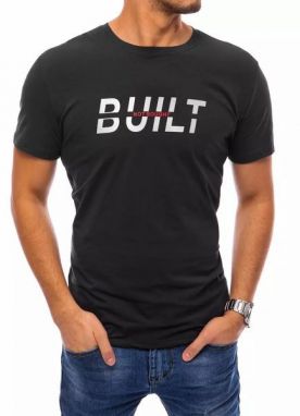 Čierne tričko s nápisom Built galéria