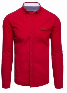 Trendová košeľa v červenej farbe z bavlny