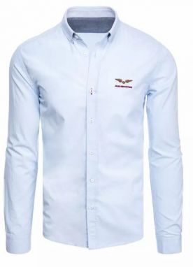 Trendová košeľa v nebesky modrej farbe z bavlny