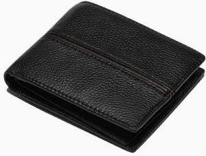 Čierna kožená peňaženka A793