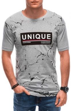 Šedé tričko s potlačou Unique S1793