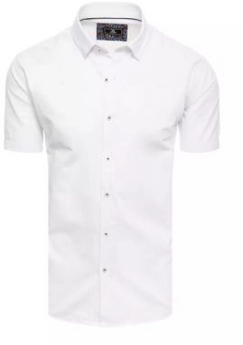 Módna biela jednofarebná košeľa s krátkym rukávom