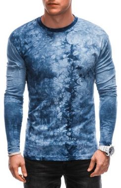 Batikované modré tričko s dlhým rukávom L165