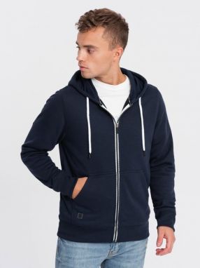 Trendy tmavo modrá mikina na zips V2 OM-SSBZ-0118