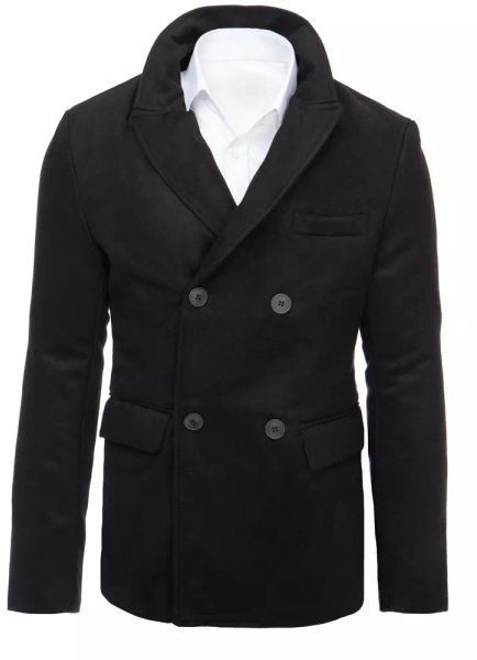 Moderný čierny kabát