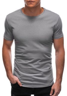 Hladké šedé bavlnené tričko s krátkym rukávom TSBS-0100