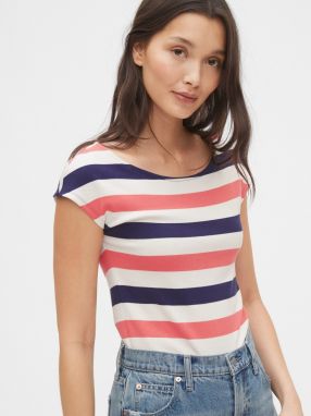 GAP farebné pruhované dámske tričko modern boatneck striped