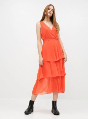 Oranžové midišaty Dorothy Perkins