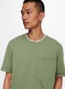 ONLY & SONS zelené pánske basic tričko Gavin galéria