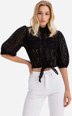 Guess čierne crop top Phoebe