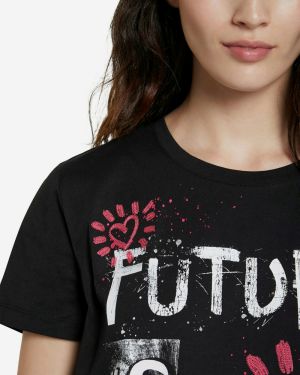 Desigual čierne tričko Future Is Now galéria