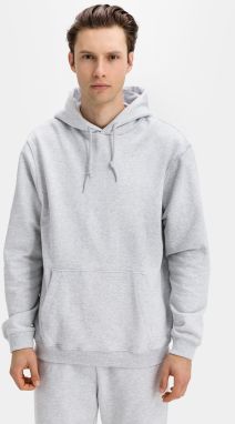 GAP sivé pánska mikina french terry hoodie s kapucňou