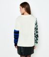 Biely vzorovaný sveter s prímesou vlny CAMAIEU galéria