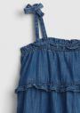 Detské šaty denim tiered dress Modrá galéria