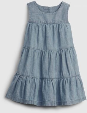 Detské šaty tiered dress Modrá