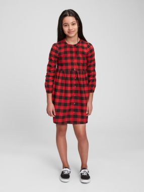 Červené dievčenskú šaty šaty buff plaid shirt GAP galéria