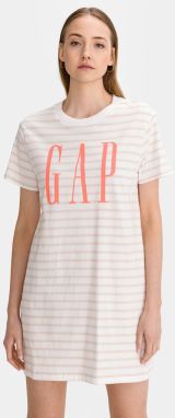 GAP biele pruhované šaty Logo T-shirt Dress