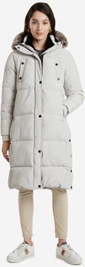 Desigual biely zimný kabát Padded Antartica s kožušinkou