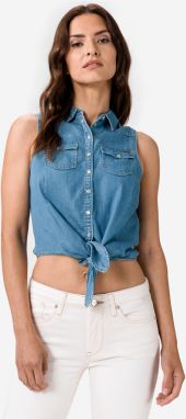 Pepe Jeans Wave Crop top Modrá