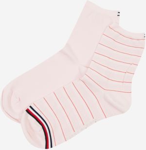 Súprava dámskych ponožiek v ružovej farbe Tommy Hilfiger Short Sock 2P Preppy