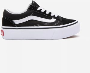 Bielo-čierne chlapčenské semišové topánky VANS Old Skool Platfor