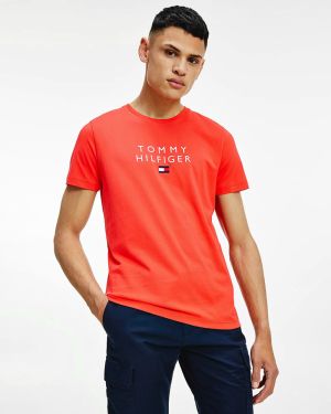 Tričká s krátkym rukávom pre mužov Tommy Hilfiger - oranžová