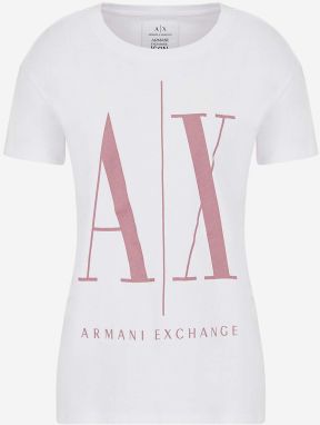 Tričká s krátkym rukávom pre ženy Armani Exchange - biela, ružová galéria