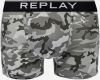 Boxerky v štýle boxeriek 8 Cuff Logo&Camouflage 2Pcs Box - Black/Camoufl Grey Replay galéria