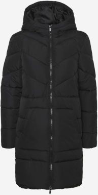 Čierny dámsky prešívaný zimný kabát s kapucou Noisy May Dalcon galéria
