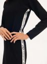 Čierne dámske mikinové púzdrové šaty s rolákom DKNY galéria