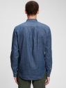 Pánske - Džínsová košeľa s vreckom Blue galéria