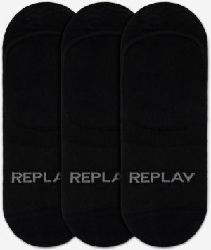 Ponožky Invisible Basic Foot Logo 3Prs Card Wrap - Black/Castlerock Replay