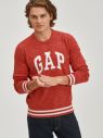 Červený pánsky sveter melírované s logom GAP galéria