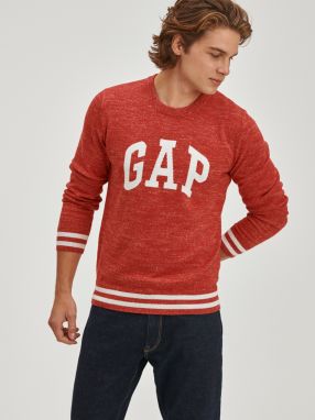 Červený pánsky sveter melírované s logom GAP