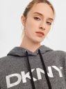 Šedá dámska mikina s kapucou DKNY Exploded Logo galéria