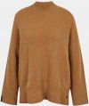 Hnedý dámsky voľný sveter s prímesou vlny METROOPOLIS Belen galéria