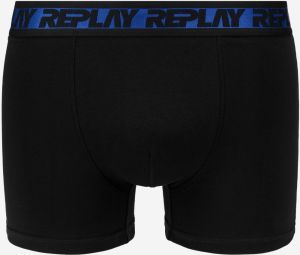 Boxerky Style Boxer 6 T/C Metallic Cuff 2Pcs Box - Dark Blue/Black/Blue Replay galéria