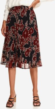 Vínovo-čierna kvetovaná plisovaná sukňa TOP SECRET galéria