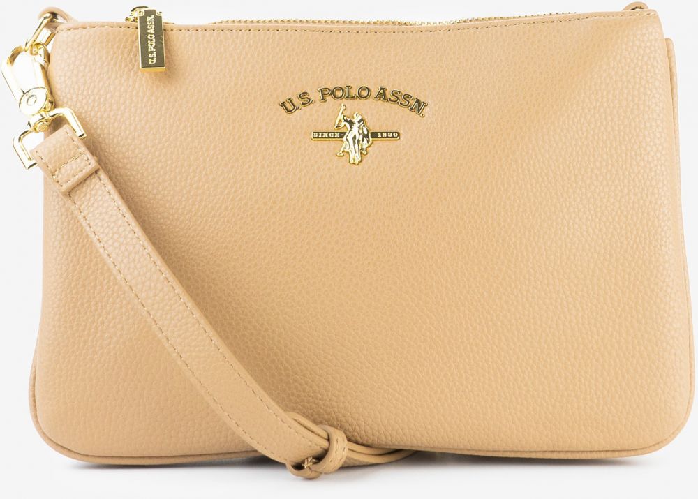 Béžová crossbody kabelka U.S. Polo Assn. Stanford Doub.