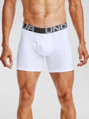 Boxerky Under Armour UA Charged Cotton 6in 3 Pack-WHT