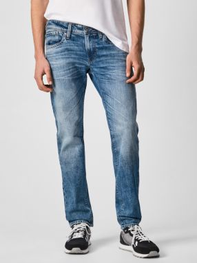 Modré pánske straight fit rifle Pepe Jeans Hatch